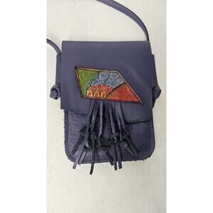 Vintage Boho Milwaukee Designer Ilze Heider Leather Purse Handbag Festivals